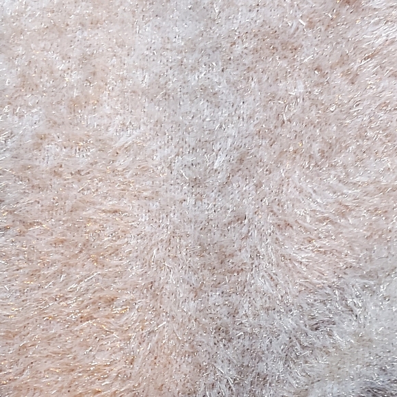 NWT Women's Fuzzy Gold Tinsel Pullover Sweater - Picture 5 of 7